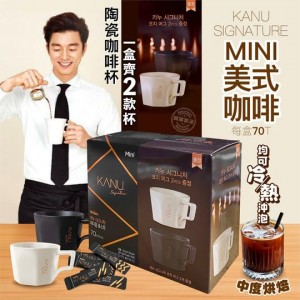 韓國製造 KANU 即溶中培美式黑咖啡(附兩杯子)x70包